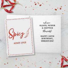 Older Wiser Hotter Funny Spicy Hot Custom Birthday Karte