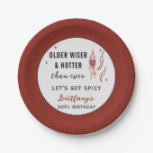 Older Wiser Hotter Than Ever Personalized Birthday Pappteller (Vorderseite)