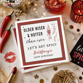 Older Wiser Hotter Than Ever Personalized Birthday Serviette