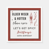 Older Wiser Hotter Than Ever Personalized Birthday Serviette (Vorderseite)