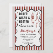 Older Wiser Hotter Than Ever Retro 30th Birthday Einladung (Vorderseite)