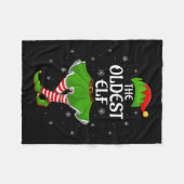 Oldest Elf Christmas Family Girls Women Elf Squad Fleecedecke (Vorderseite (Horizontal))
