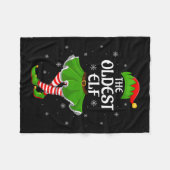 Oldest Elf Christmas Family Girls Women Elf Squad Fleecedecke (Vorderseite (Horizontal))