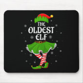 Oldest Elf Christmas Family Girls Women Elf Squad Mousepad (Vorne)