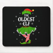 Oldest Elf Christmas Family Girls Women Elf Squad Mousepad (Vorne)