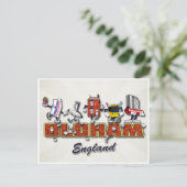 Oldham Cartoon-Figuren Postkarte (Stehend Vorderseite)