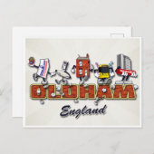 Oldham Cartoon-Figuren Postkarte (Vorne/Hinten)