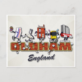 Oldham Cartoon-Figuren Postkarte