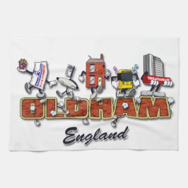 Oldham-Cartooncharaktere Geschirrtuch