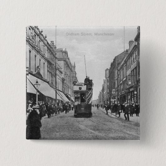 Oldham-Straße, Manchester, c.1910 Button (Vorderseite)