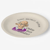 Oldie aber Goodie über dem Hügel-Geburtstag Pappteller (Schrägansicht)