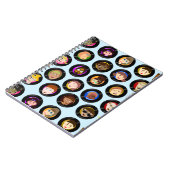 Oldies Cartoon Charakter Vinyl Platten Muster Notizblock (Linke Seite)