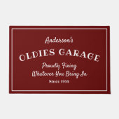 Oldies Garage jeden Namen Funny Sprichwort Red Doo Fußmatte (Vorderseite)