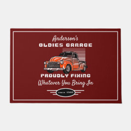 Oldies Garage LKW Name Funny Sprichwort Red Fußmatte