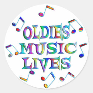 Oldies Music Lives Runder Aufkleber