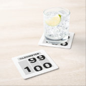 OLDOMETER 100. Geburtstag 99 bis 100 Rechteckiger Pappuntersetzer (Vor Ort)