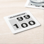 OLDOMETER 100. Geburtstag 99 bis 100 Rechteckiger Pappuntersetzer (angewinkelt)