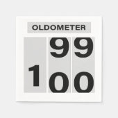 OLDOMETER 100. Geburtstag 99 bis 100 Serviette (Vorderseite)