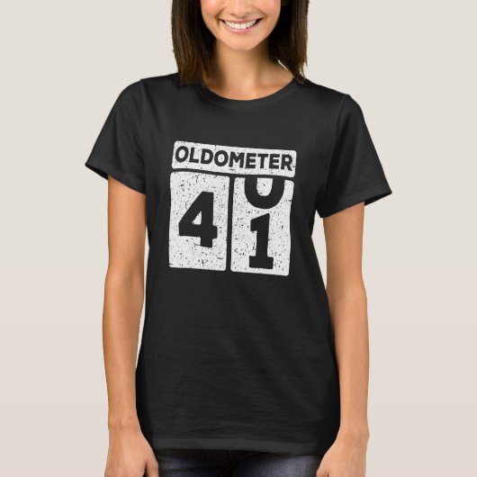 Oldometer 40 41 41 Geburtstag T-Shirt (Vorderseite)