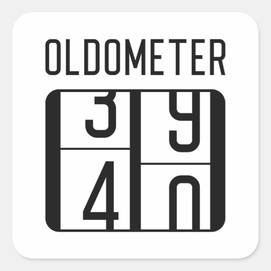 Oldometer 40 quadratischer aufkleber (Vorderseite)