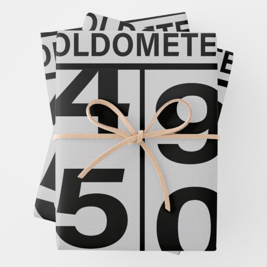 Oldometer 50. Geburtstag Geschenkpapier Set (Beispiel)