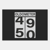 Oldometer 50. Geburtstag Geschenkpapier Set (Vorderseite)