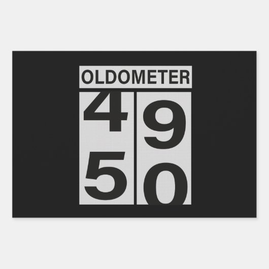 Oldometer 50. Geburtstag Geschenkpapier Set (Vorderseite)