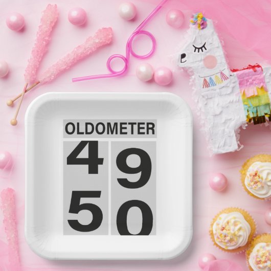 Oldometer 50. Geburtstag Pappteller (Party)