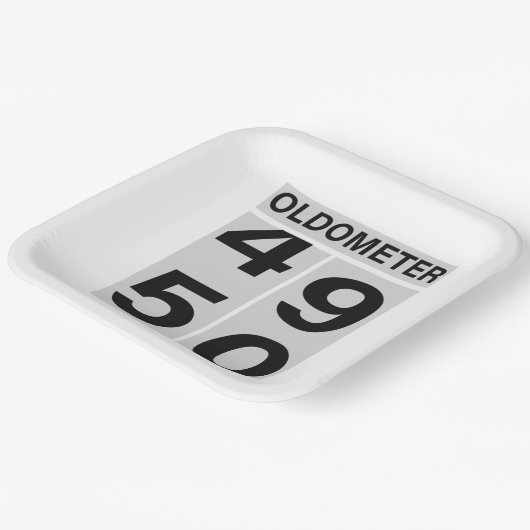 Oldometer 50. Geburtstag Pappteller (Gewinkelt)