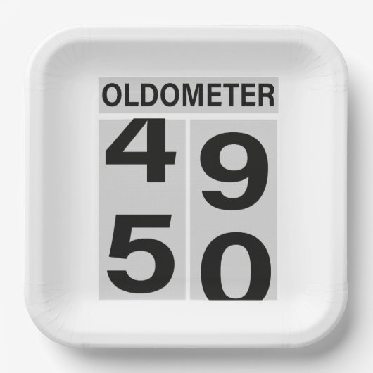 Oldometer 50. Geburtstag Pappteller (Vorderseite)