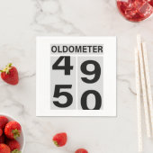 Oldometer 50. Geburtstag Serviette (Beispiel)