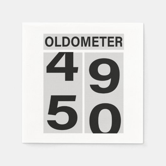 Oldometer 50. Geburtstag Serviette (Vorderseite)