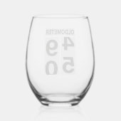 Oldometer 50. Geburtstag Weinglas Ohne Stiel (Rückseite)