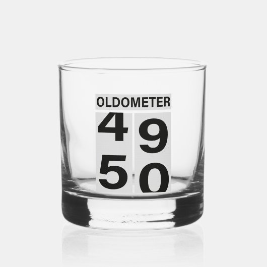 Oldometer 50. Geburtstag Whiskyglas (Vorderseite)