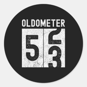 Oldometer 53. Geburtstag Lustig Retro 53 Jahre Alt Runder Aufkleber