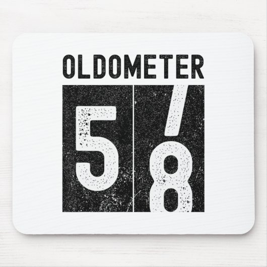 Oldometer 58th Birthday Funny Retro Turning 58 Yea Mousepad (Vorne)