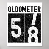 Oldometer 58th Birthday Funny Retro Turning 58 Yea Poster (Vorne)