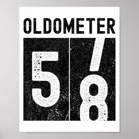 Oldometer 58th Birthday Funny Retro Turning 58 Yea Poster (Vorne)