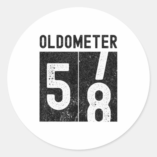 Oldometer 58th Birthday Funny Retro Turning 58 Yea Runder Aufkleber (Vorderseite)