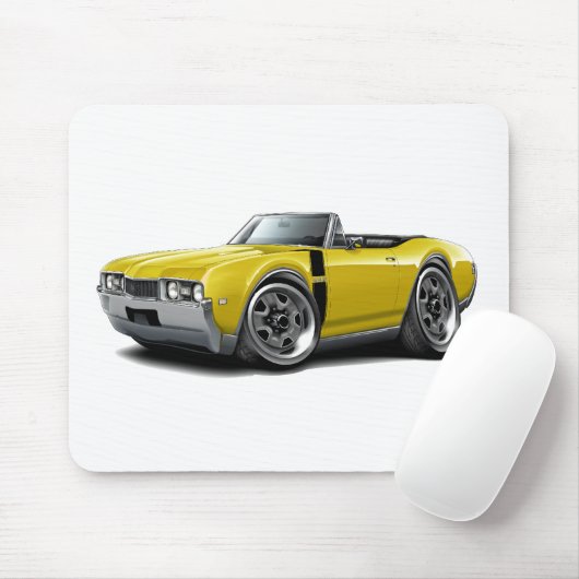 Olds 442 Gelb-Schwarzes Kabriolett 1968 Mousepad (Mit Mouse)