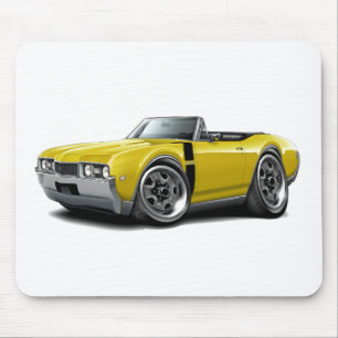 Olds 442 Gelb-Schwarzes Kabriolett 1968 Mousepad