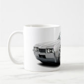 Olds 442 Weiß-Rotes Auto 1968 Kaffeetasse (Links)
