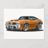 Olds Cutlass 442 Orange Car Postkarte (Vorderseite)