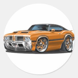 Olds Cutlass 442 Orange Car Runder Aufkleber