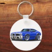 Olds Cutlass Blue Car Schlüsselanhänger (Vorderseite)