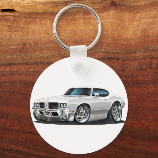 Olds Cutlass White Car Schlüsselanhänger (Vorderseite)