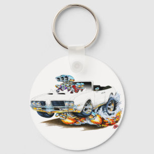 Olds Macheten-weißes Kabriolett 1969 Schlüsselanhänger