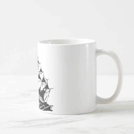 Olds Skool Tätowierungs-Segelschiff-Marine Kaffeetasse (Rechts)