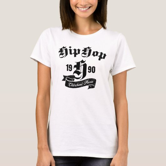 Oldschool Hip Hop Music typographic design T-Shirt (Vorderseite)