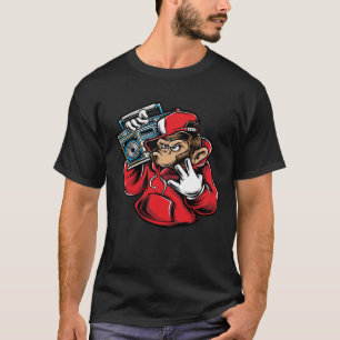 Oldschool Hip Hop Rap Battle Music Monkey Vintag T-Shirt